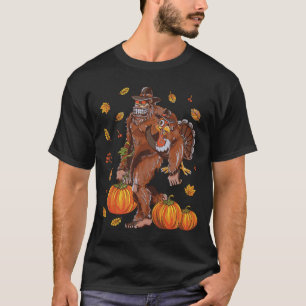 Camiseta Bigfoot Sasquatch Turkey Pumpkin Feliz Graças