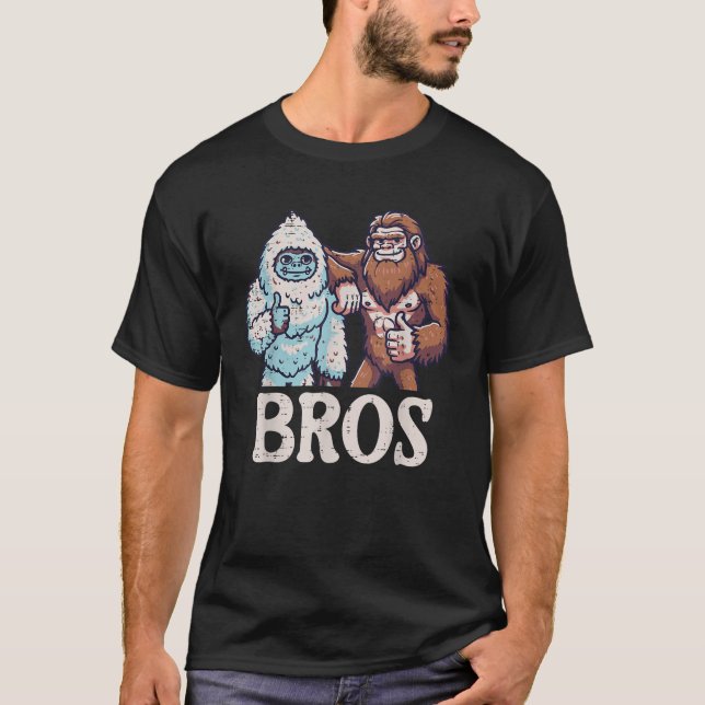 Camiseta Bigfoot Sasquatch Yeti Irmãos Engraçados Irmãos Ho (Frente)