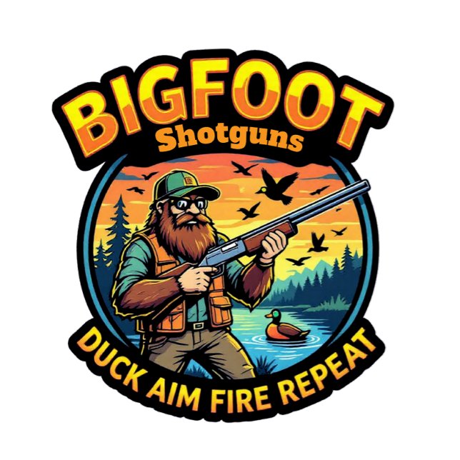 Camiseta Bigfoot Shotguns Duck Aim Fire Repeat (Criador carregado)
