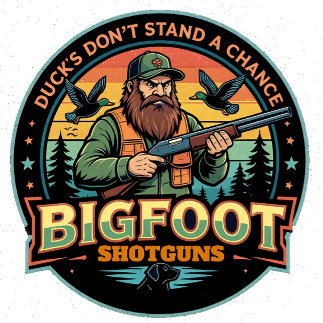 Camiseta Bigfoot Shotguns Duck's Don't Stand a Chance (Criador carregado)