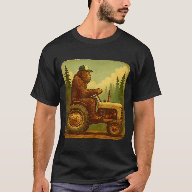 Camiseta Bigfoot Tractor Farmer Design For Men Farming Farm (Frente)