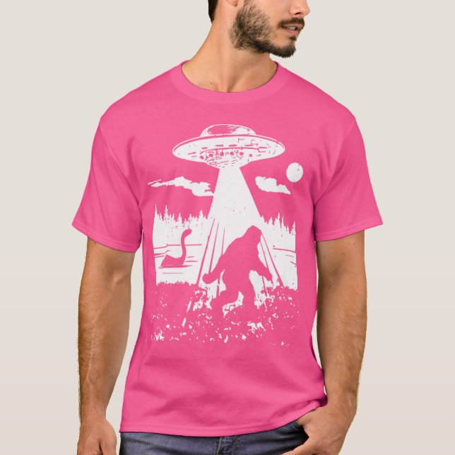 Camiseta Bigfoot Ufo Abdução Aliens Engraçados Criptografad (Frente)