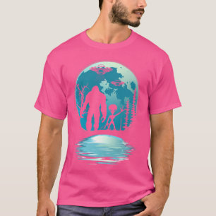 Camiseta Bigfoot Ufo Moon Alienígena Extra Terrestre