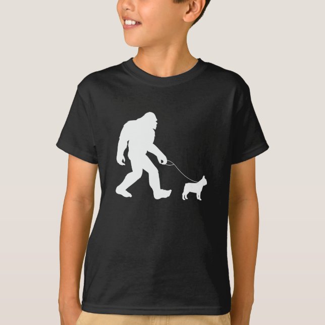 Camiseta Bigfoot Walking French Bulldog (Frente)