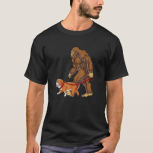Camiseta Bigfoot Walking French Bulldog Funny Sasquatch Gif
