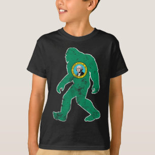 Camiseta Bigfoot Washington Flag State Sasquatch Men Women