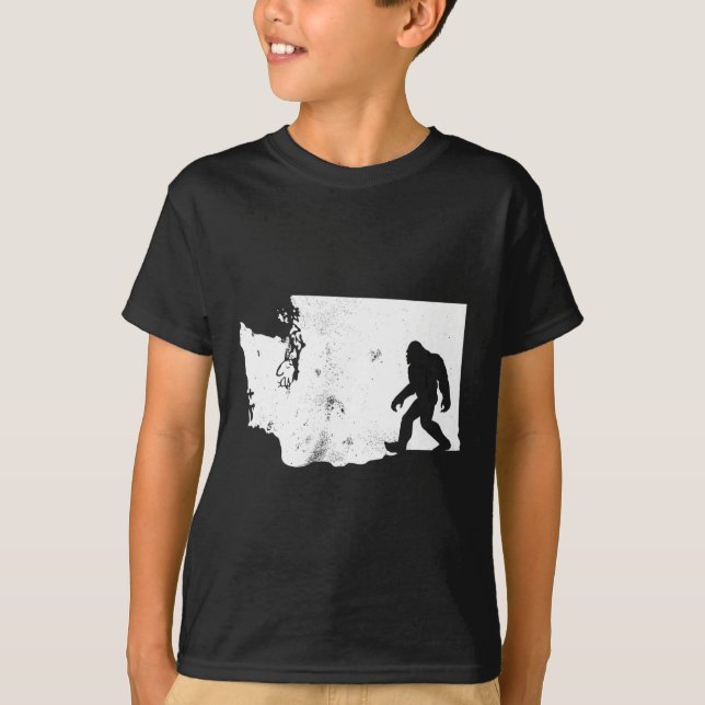 Camiseta Bigfoot Washington State Map Sasquatch Men (Frente)
