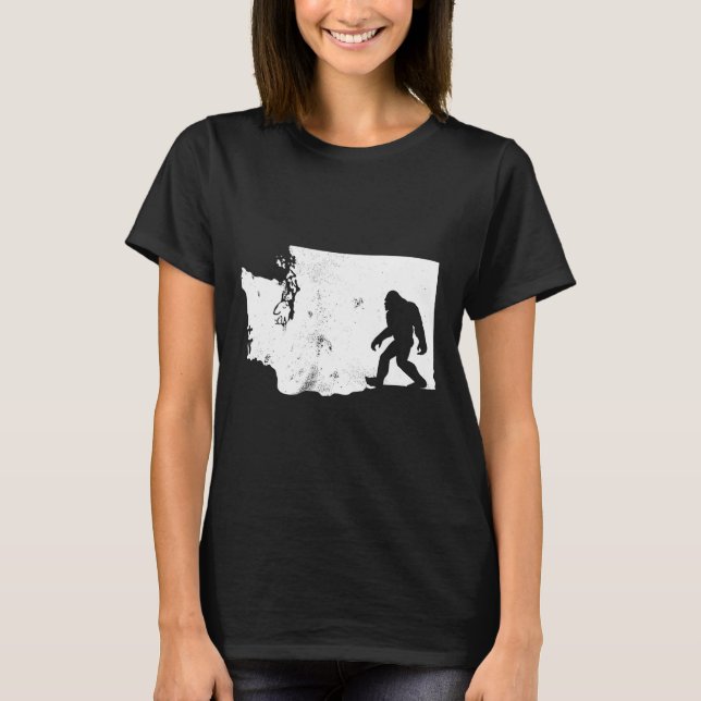 Camiseta Bigfoot Washington State Map Sasquatch Men (Frente)