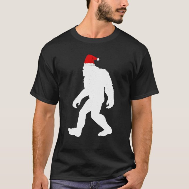 Camiseta Bigfoot Yeti Sasquatch Feia Jovem Vestido De Natal (Frente)