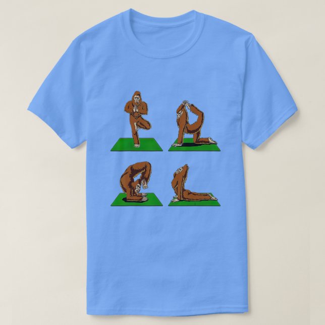 Camiseta Bigfoot Zen Yoga Workout Namaste Cryptozoology Cry (Frente do Design)