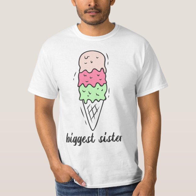 Camiseta Biggest Sister Tripe Ice Cream Scoop Sketch  (Frente)