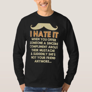 Camiseta bigode complementa Piadas de humor facial com cabe