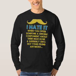 Camiseta bigode complementa Piadas de humor facial com cabe
