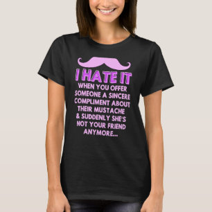 Camiseta bigode complementa Piadas de humor facial com cabe
