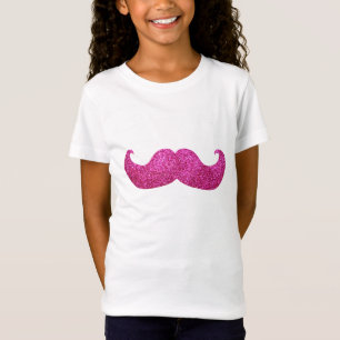 Camiseta Bigode cor-de-rosa de Bling (gráfico do brilho do