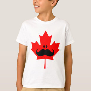 Camiseta Bigode de Canadá - um bigode no bordo vermelho