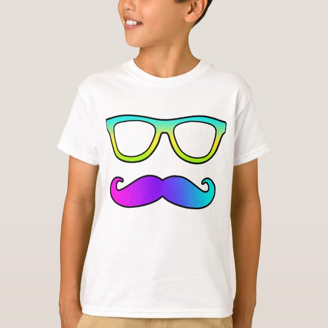 Camiseta Bigode e vidros coloridos (Frente)