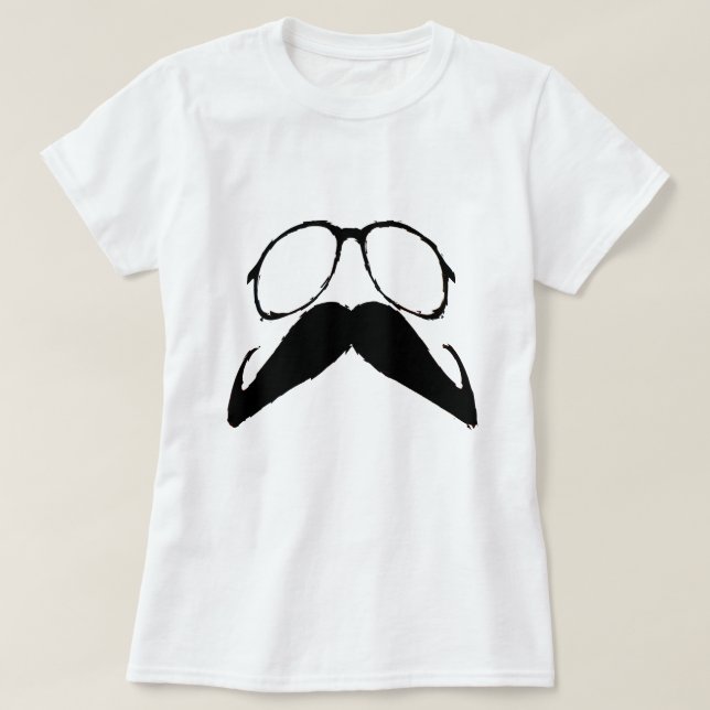 Camiseta Bigode engraçado (Frente do Design)