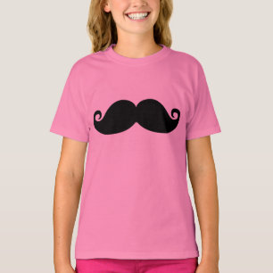 Camiseta Bigode engraçado do preto do vintage