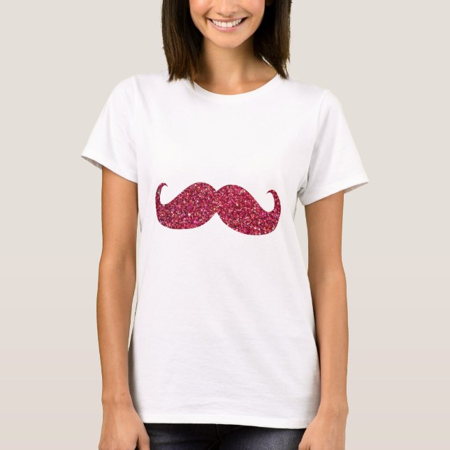 Camiseta Bigode Glitter Vermelho (Frente)
