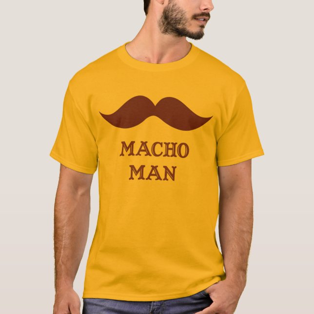 Camiseta Bigode macho engraçado do homem (Frente)