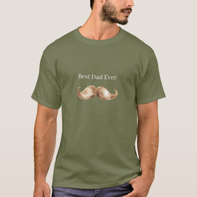 Camiseta Bigode Marrom Melhor Pai do Mundo (Frente)