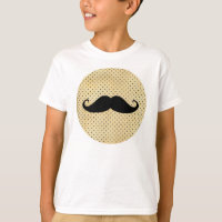 Bigode preto engraçado em bolinhas do amarelo do