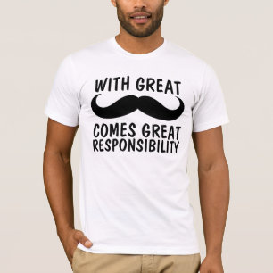 Camiseta bigode, T-shirts de responsabilidade do excelente,