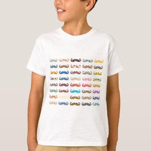 Camiseta Bigodes coloridos