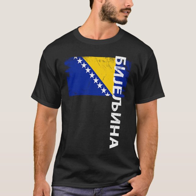 Camiseta Bijeljina Bosnia Flag For Bosnian Men Women Kids (Frente)