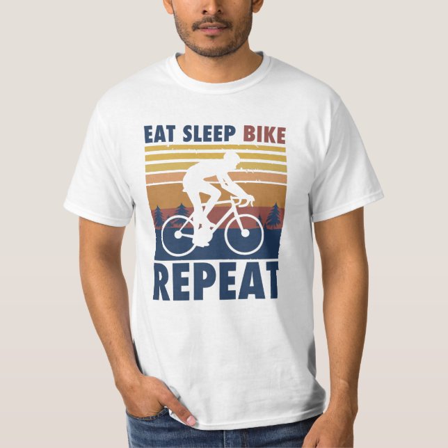 Camiseta Bike Come Sleep Bike Repete Dizendo Presente De Bi (Frente)