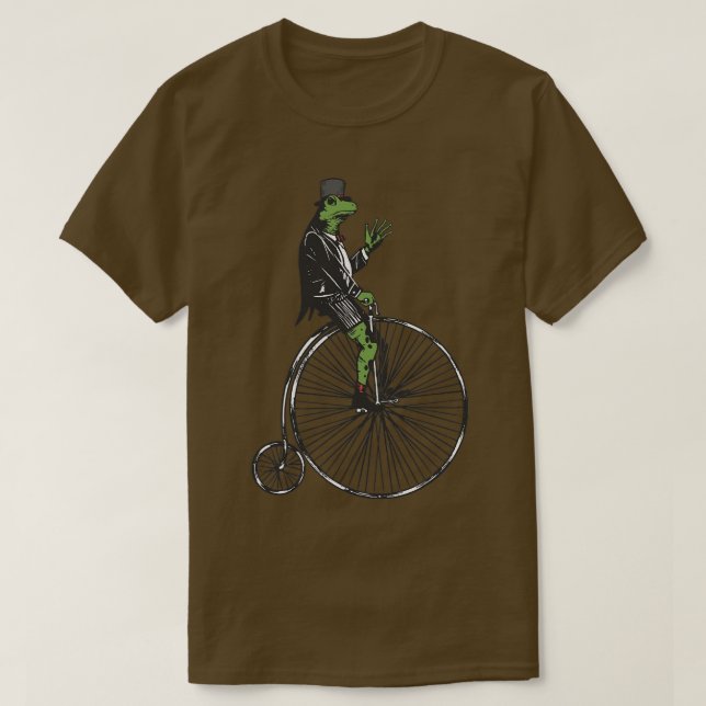 Camiseta Bike de Alta Roda com Sapo Estético Steampunk (Frente do Design)