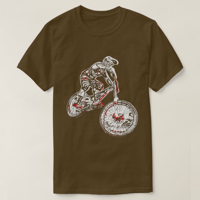 Camiseta Bike de montanha, descida, MTB, motociclista, bici (Frente do Design)