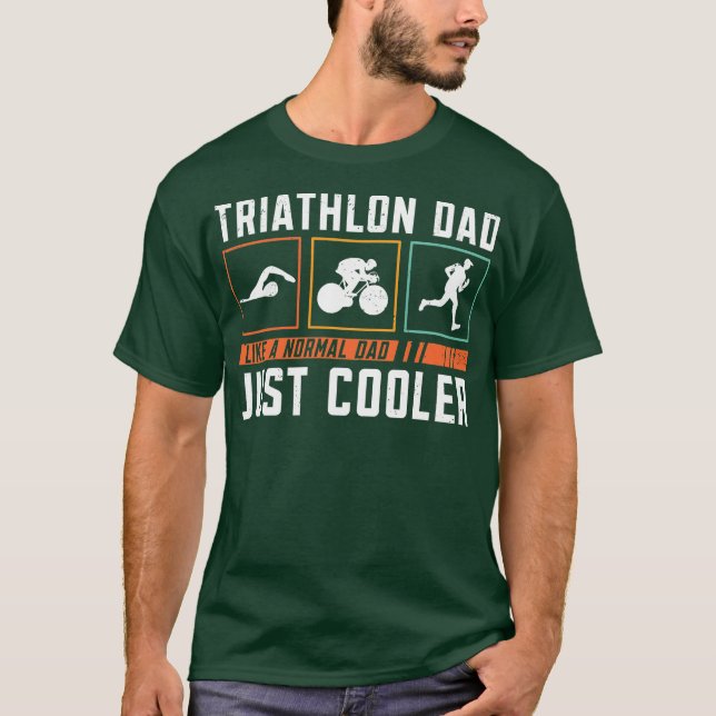 Camiseta Bike de Natação do Pai Triathlon Athletlon Triathl (Frente)