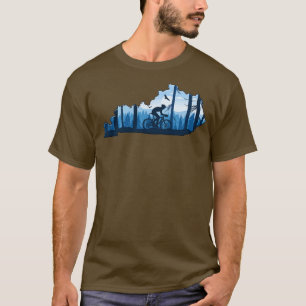 Camiseta Bike Kentucky State MapMountain Biking Blues