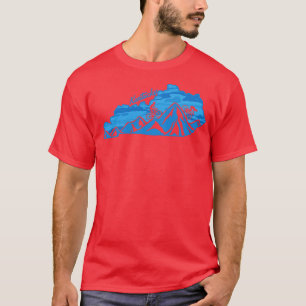 Camiseta Bike Kentucky State Outline Blues Mountain Biking