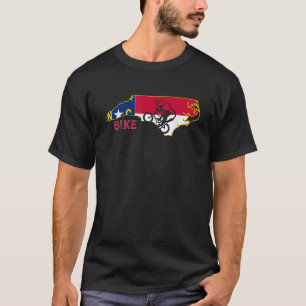 Camiseta Bike North Carolina Bear Cyclist NC Map Flag Cycli