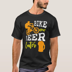 Camiseta Bike Now Beer Posteriormente - Andando de biciclet