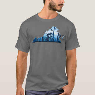 Camiseta Bike Virginia State MapMountain Biking Blue Ridge