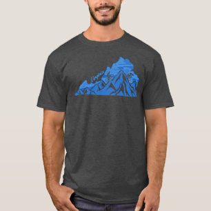 Camiseta Bike Virginia State Outline Blues Mountain Biking
