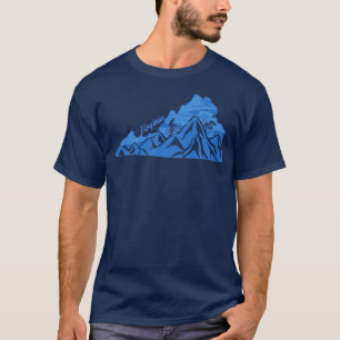 Camiseta Bike Virginia State Outline Blues Mountain Biking