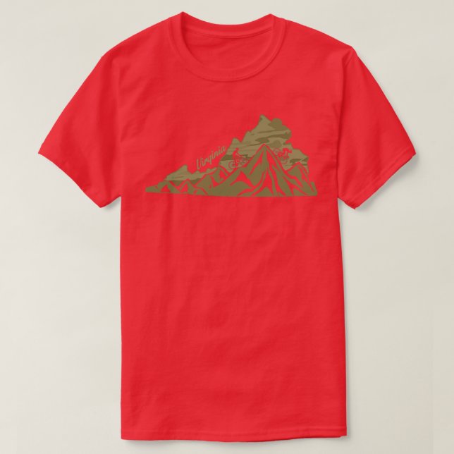 Camiseta Bike Virginia State Outline Mountain Biking VA Bik (Frente do Design)