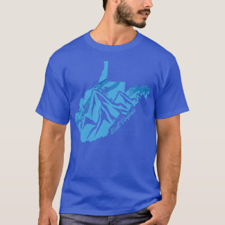 Camiseta Bike West Virginia State Outline Blues Mountain Bi