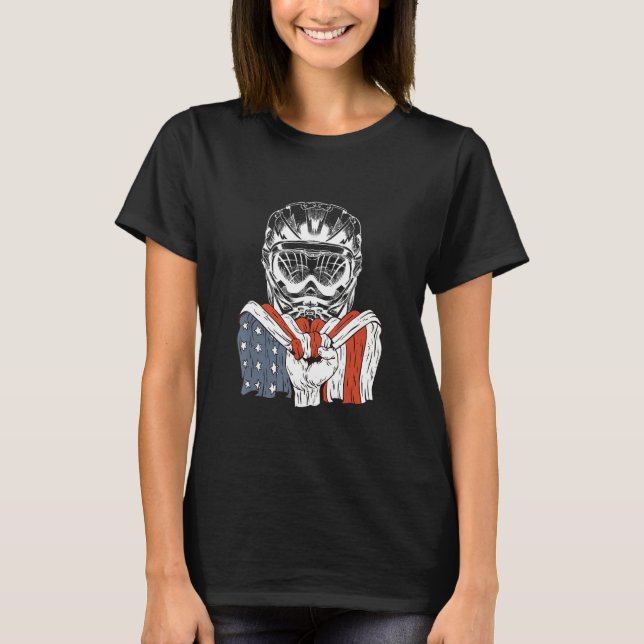 Camiseta bike with American Flag (Frente)