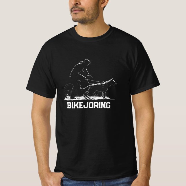 Camiseta Bikejoring Cyclist e Dog em movimento (Frente)