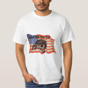 Camiseta Biker até o final do crânio dos EUA