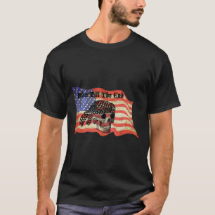 Camiseta Biker até o final do crânio dos EUA
