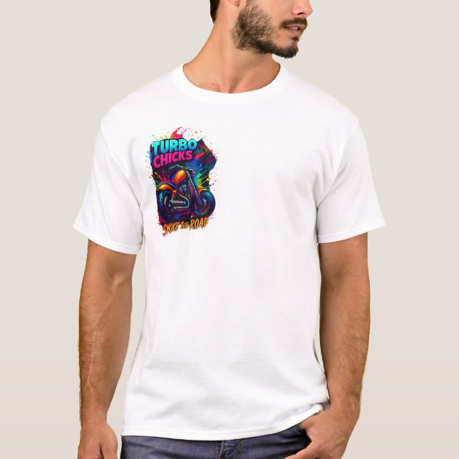 Camiseta Biker Burn the Road T-Shirt | Motorcycle Rider Tee (Frente)