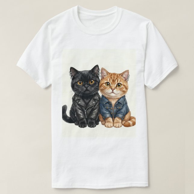 Camiseta Biker Cats (Frente do Design)