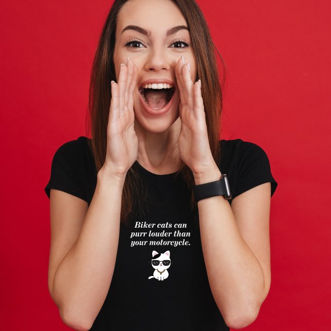 Camiseta Biker Cats Purr Mais Alto Que Sua Moto (Criador carregado)